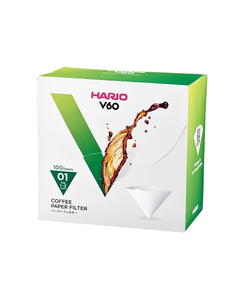 Hario V60 Coffee Paper Filter 01 White (100 Pcs) Box